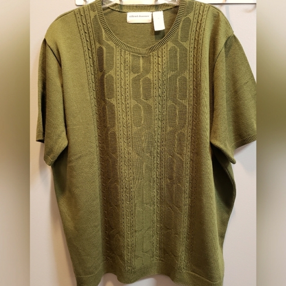 Alfred Dunner Sage Green Textured Knit Sweater - Picture 1 of 4